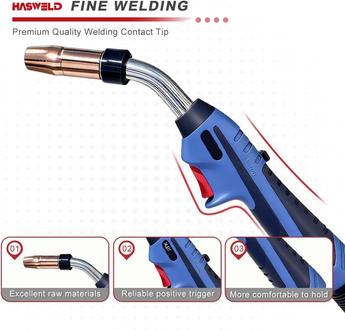 Heavy Duty Mig Gun 15ft Replacement for Miller Millermatic 200/210/211/212/250/251 Welder M25 169598 169599 with tips (15ft gun + tip .030)